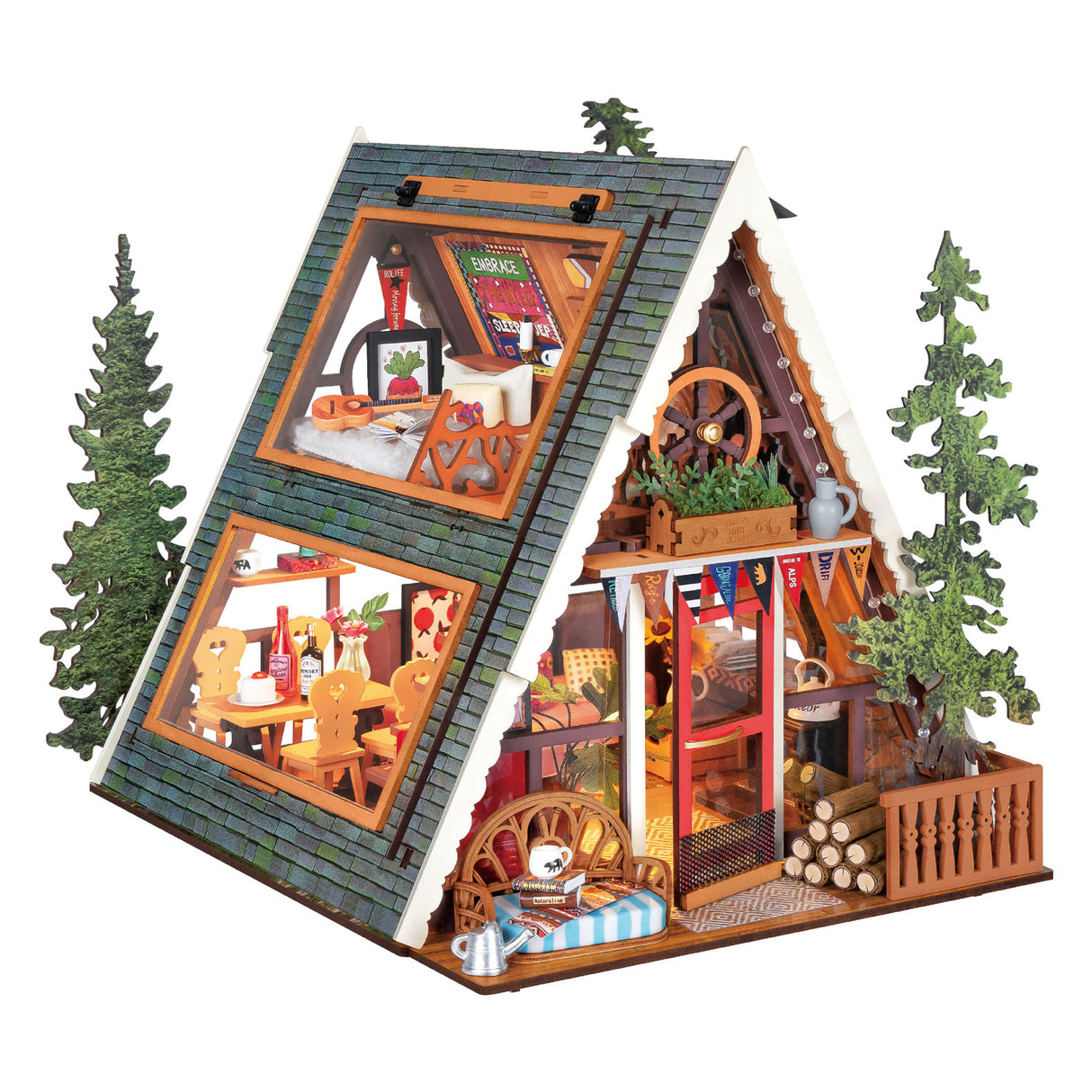 A-Frame Cabin Wood Model Kit