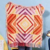 Free Red Heart Crochet Whirlwind Fringe Blanket Pattern