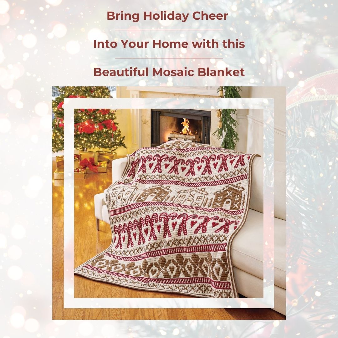 Gingerbread Mosaic Blanket Crochet Kit | Mary Maxim
