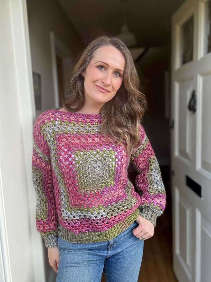 Granny Square Sweater Crochet Kit for Adults | Mary Maxim
