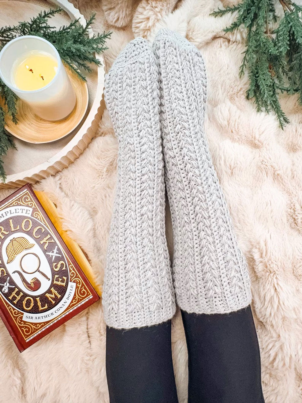 Snowdrift Wheat Slipper Socks