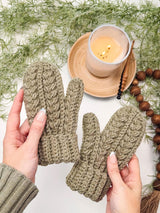Winter Wheat Flat Crochet Mittens