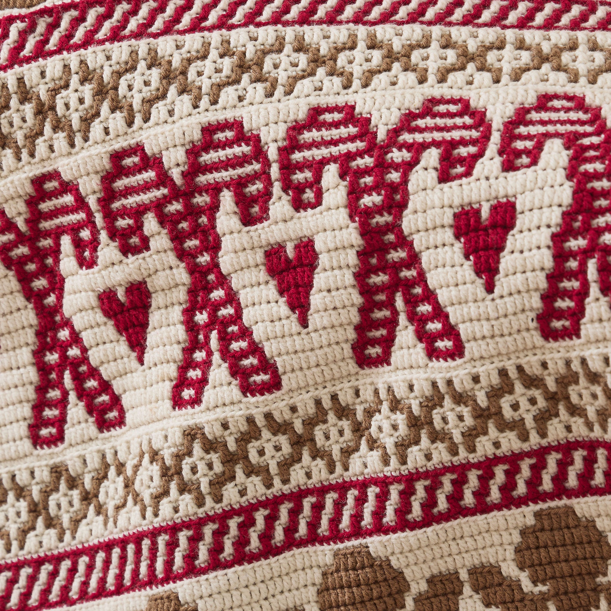 ハッチヒャック(美品) Gingerbread Mosaic Blanket Crochet Kit | Mary Maxim