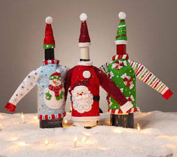 Holiday Sweaters Felt Bottle Covers