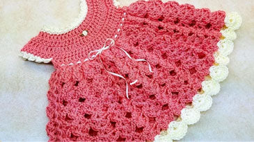 strawberry crochet dress Strawberry crochet dress | Pink girl's dress with Strawberry pattern