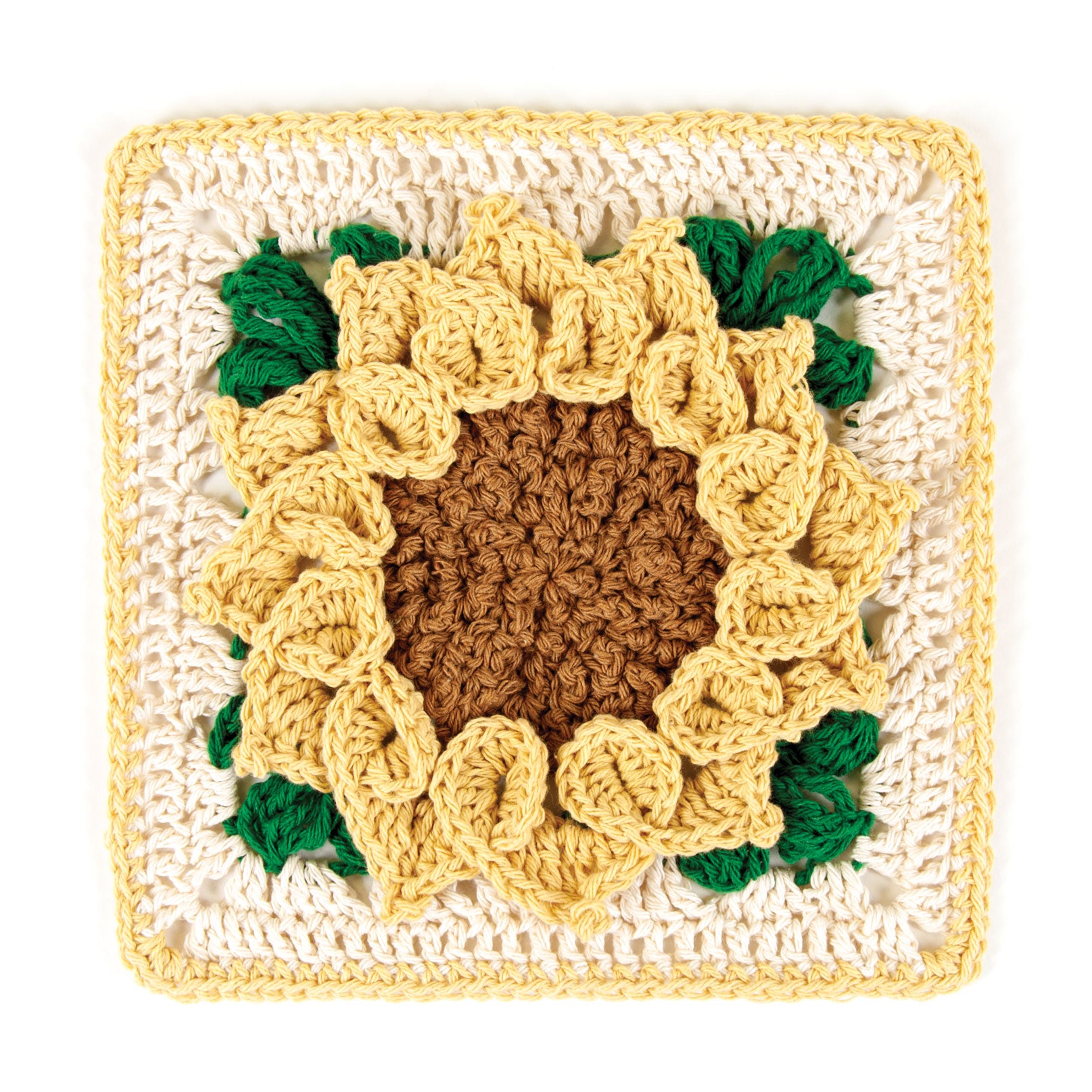Sunflower Granny Square Trivet – Mary Maxim