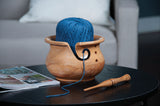 Steam Beech Wood Yarn Bowl 6 x 4"