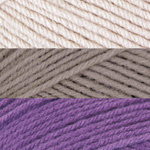 Violet moyen/marron clair/bois de coton