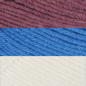 Aran/Bleu moyen/Rose foncé