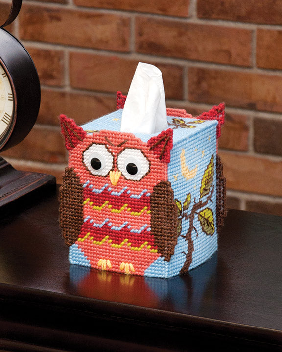 Owl Tissue Box Cover Plastic Canvas Kit – Mary Maxim