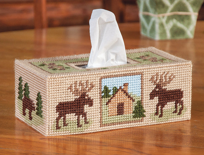 Woodland Tissue Box Cover Plastic Canvas Kit – Mary Maxim