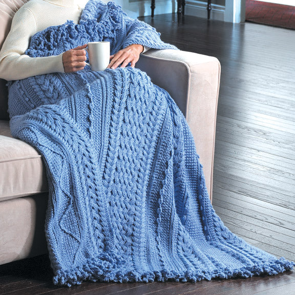Reversible Cabled Throw