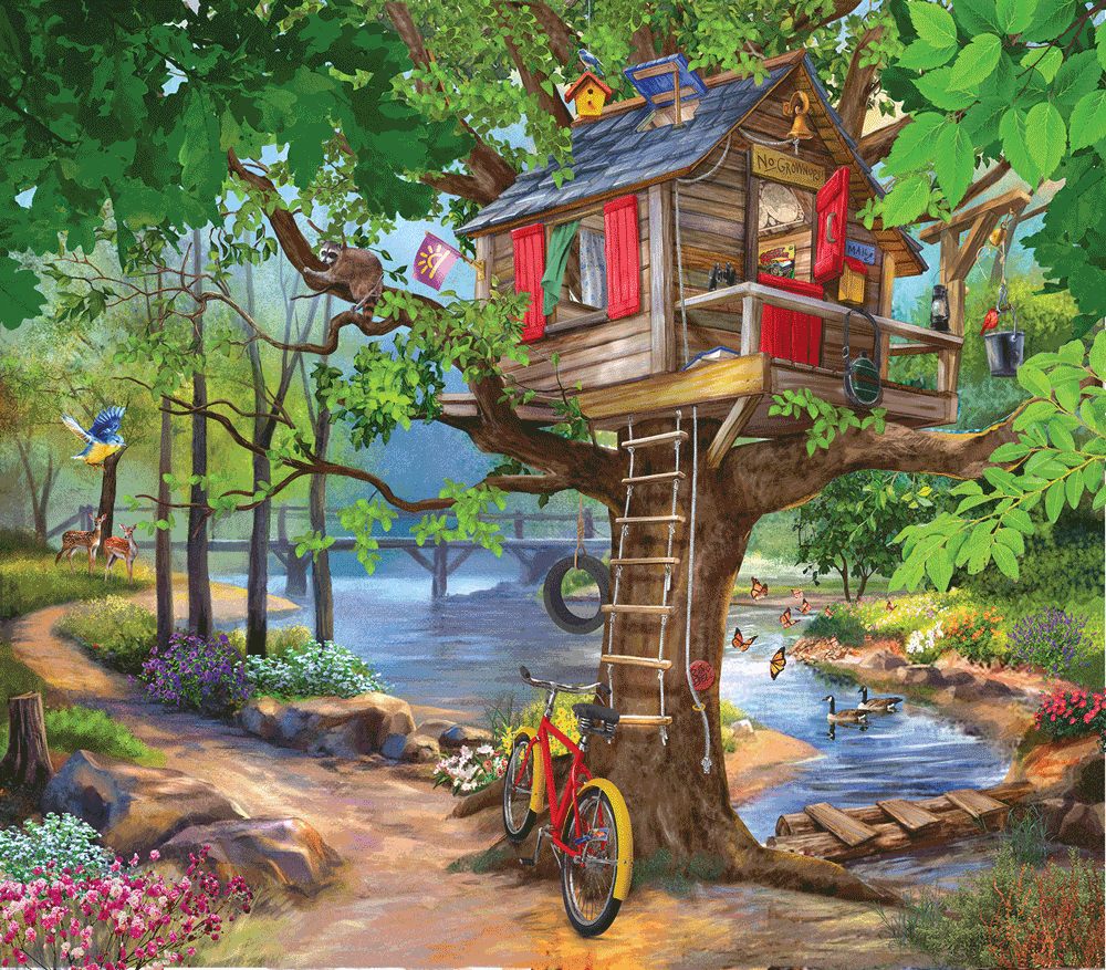 River Tree House Jigsaw Puzzle