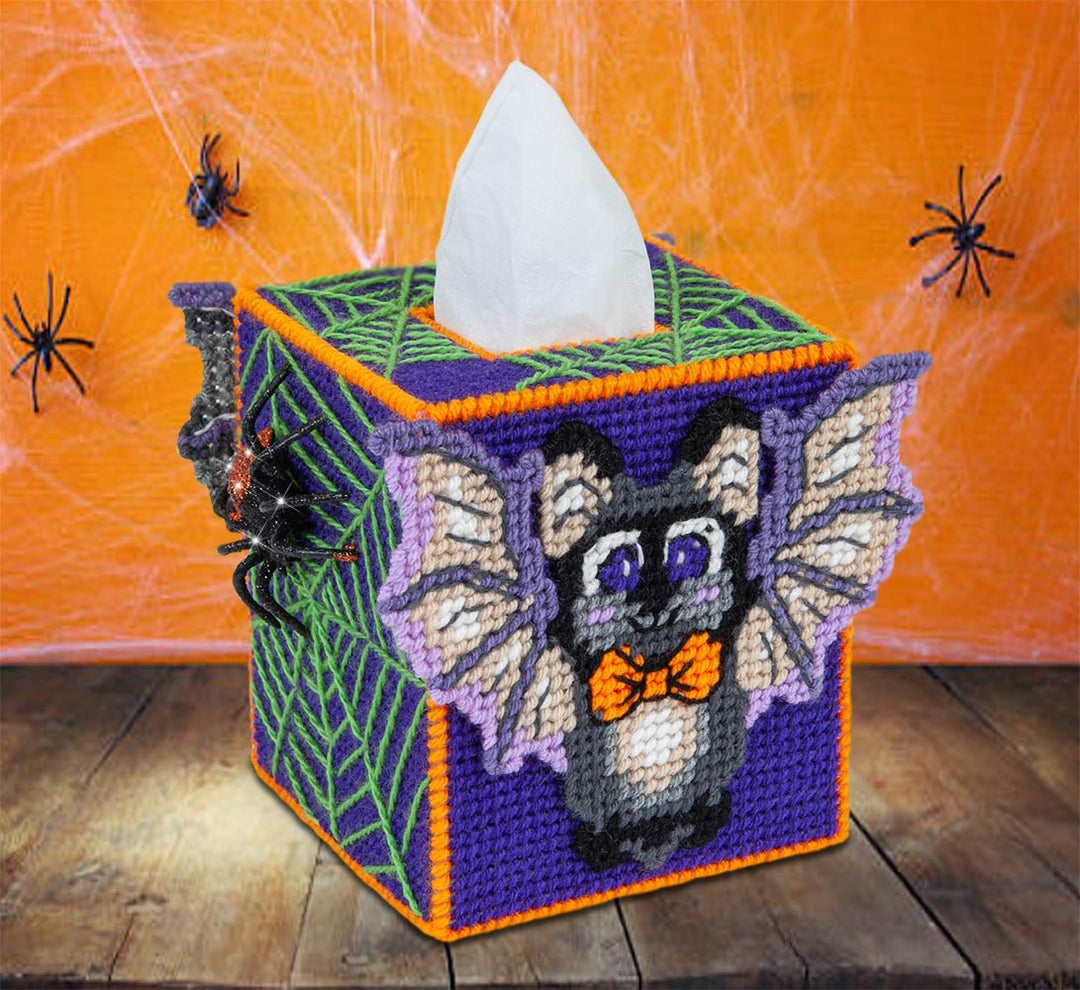 Barnaby The Bat Plastic Canvas Tissue Box Cover Kit
