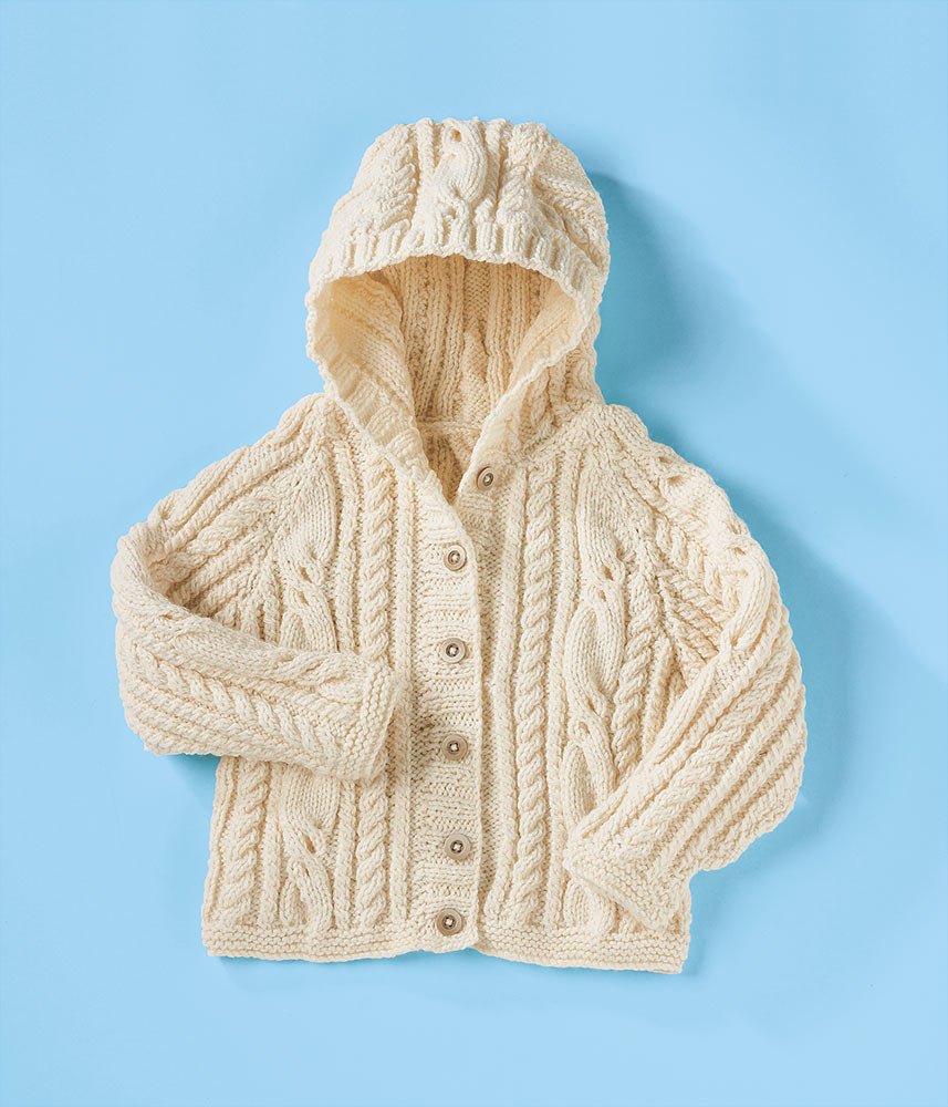 Hooded Cabled Cardigan Pattern
