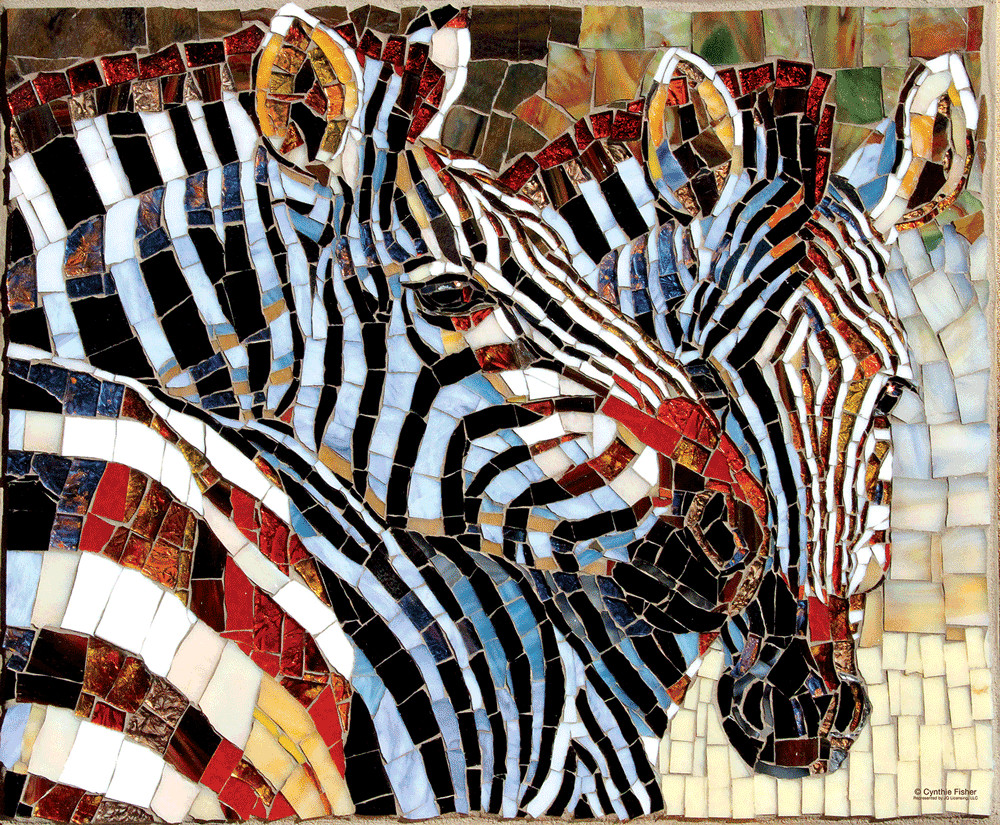 Stained Glass Zebras Jigsaw Puzzle