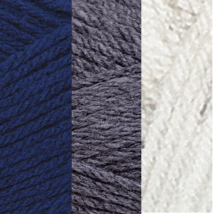 Bleu marine/gris moyen/tweed aran