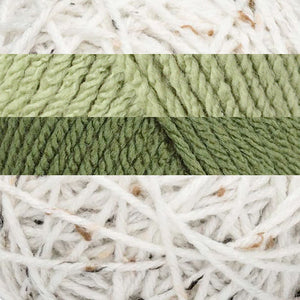 Mid Green/Deep Green/Aran Irish Tweed