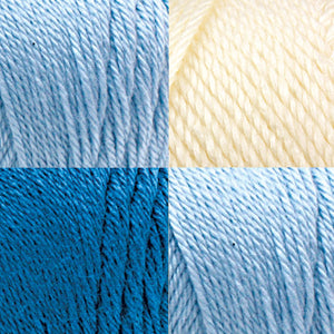 Azul suave/Océano/Blanco crudo