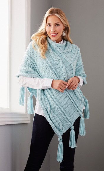 Cabled Panels Poncho