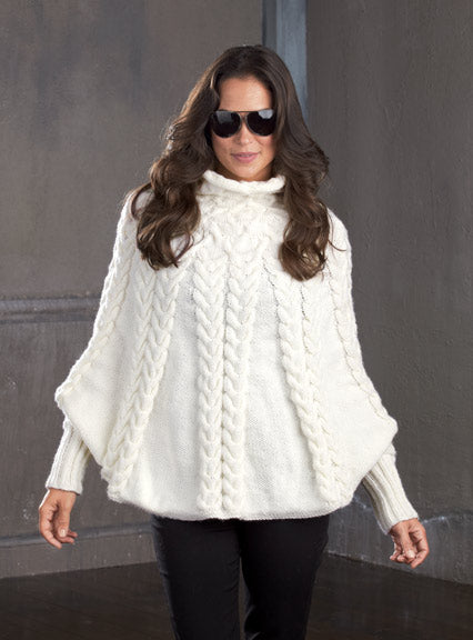 Cabled Poncho – Mary Maxim