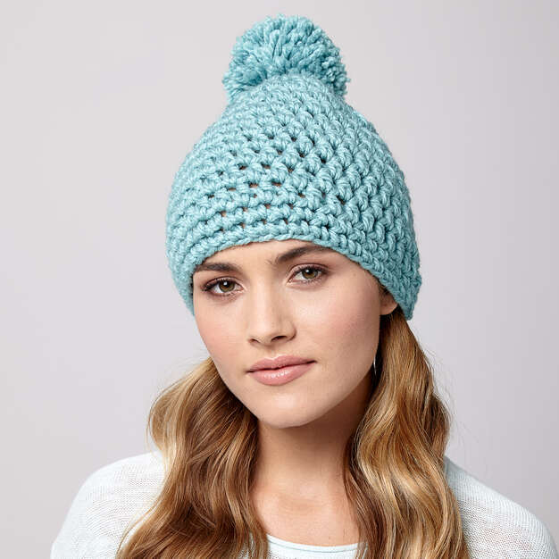 Free Quick Pompom Crochet Hat Pattern