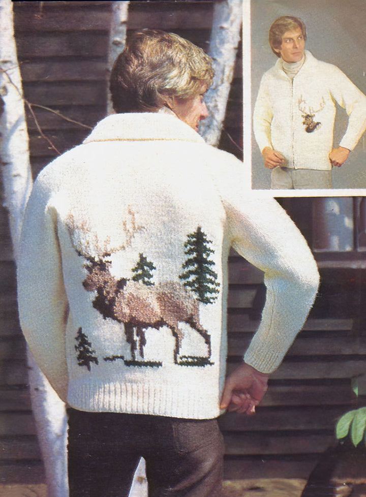 Men's Or Woman's Elk Cardigan Pattern