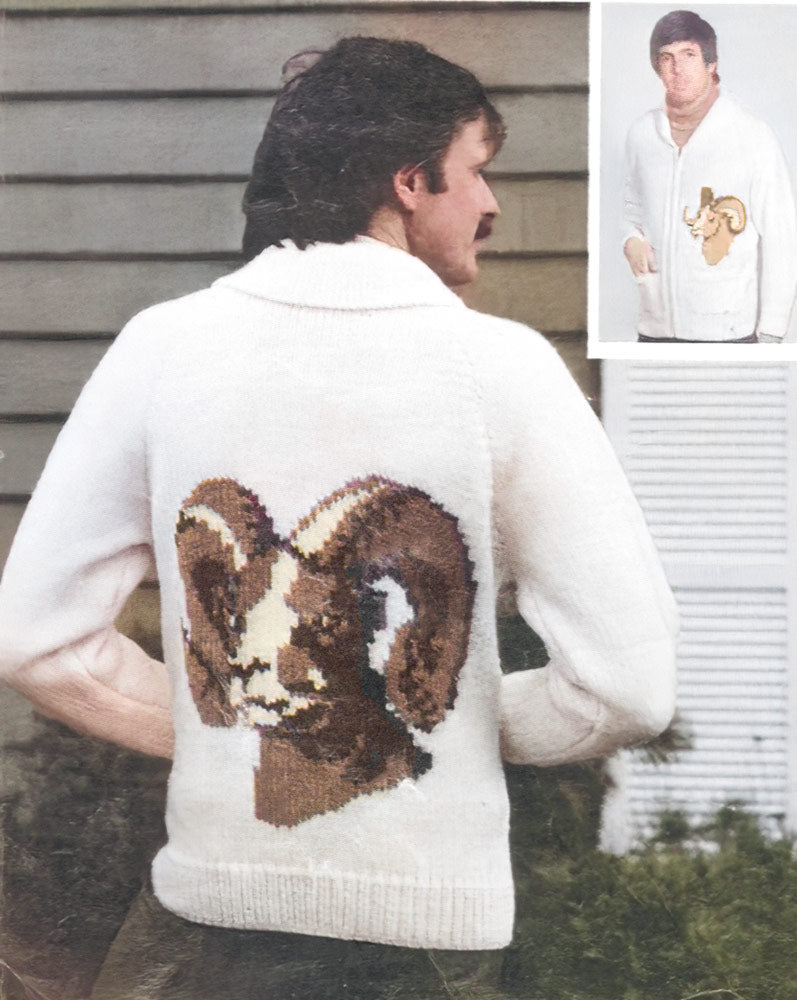 Men's or Ladies' Ram Cardigan Pattern – Mary Maxim