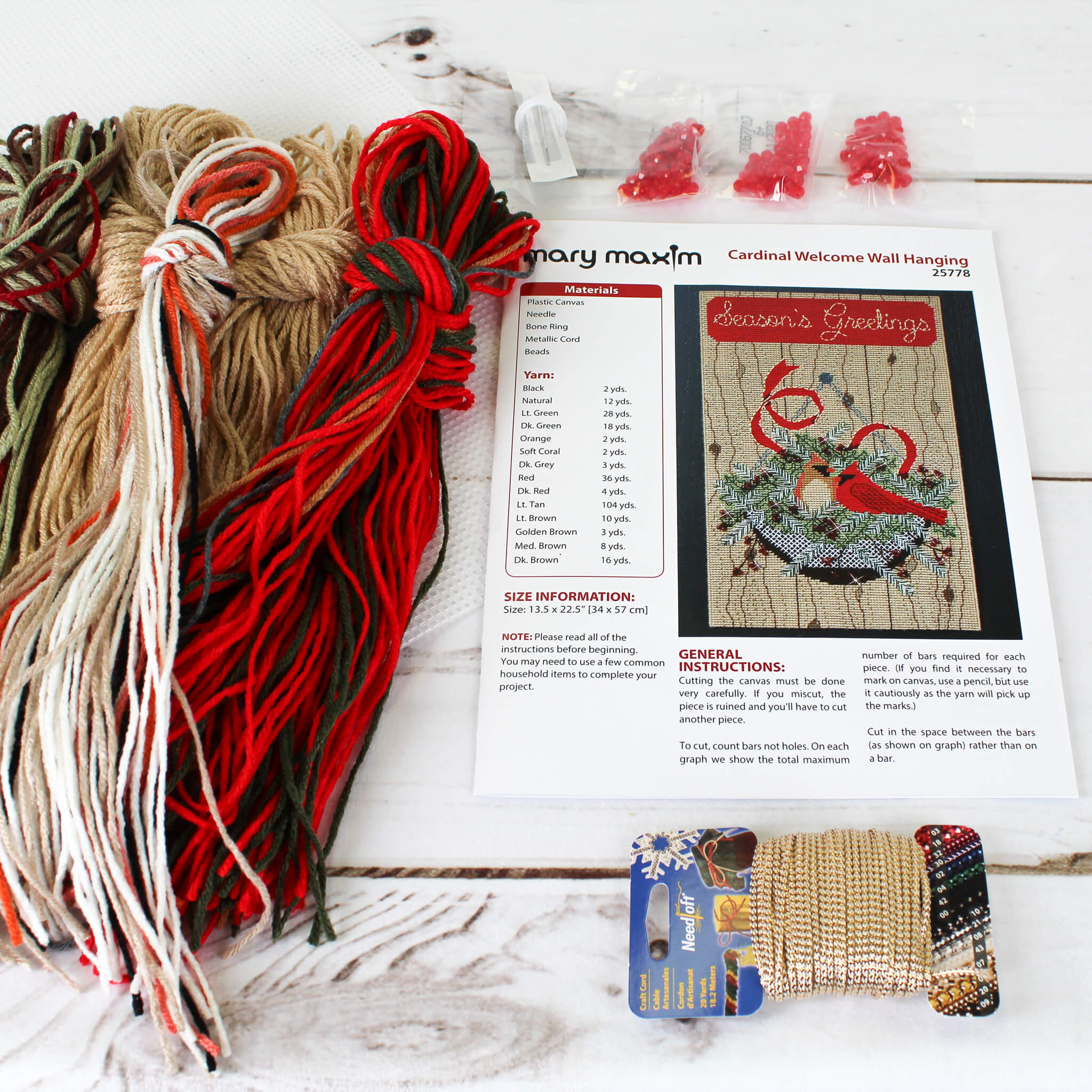 Cardinal Welcome Plastic Canvas Kit – Mary Maxim