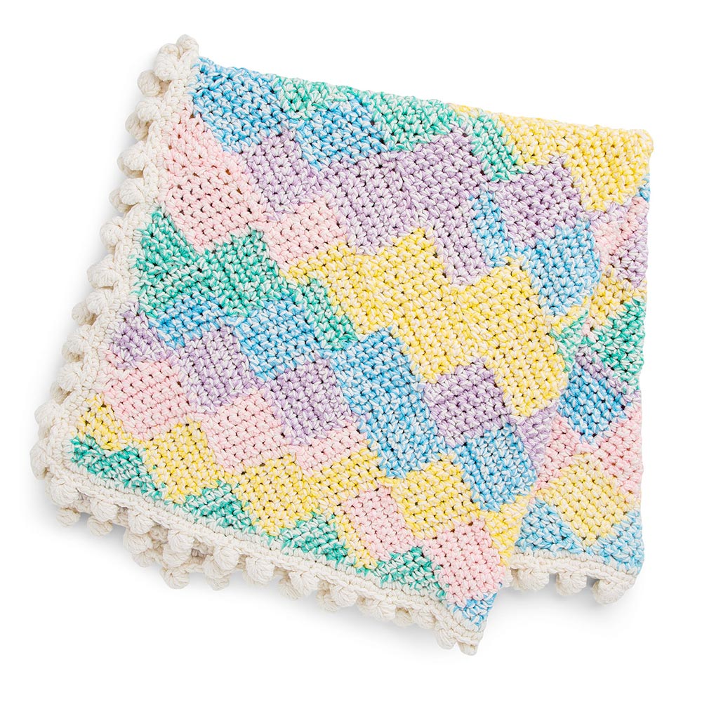 Free Marled Entrelac Crochet Baby Blanket Pattern