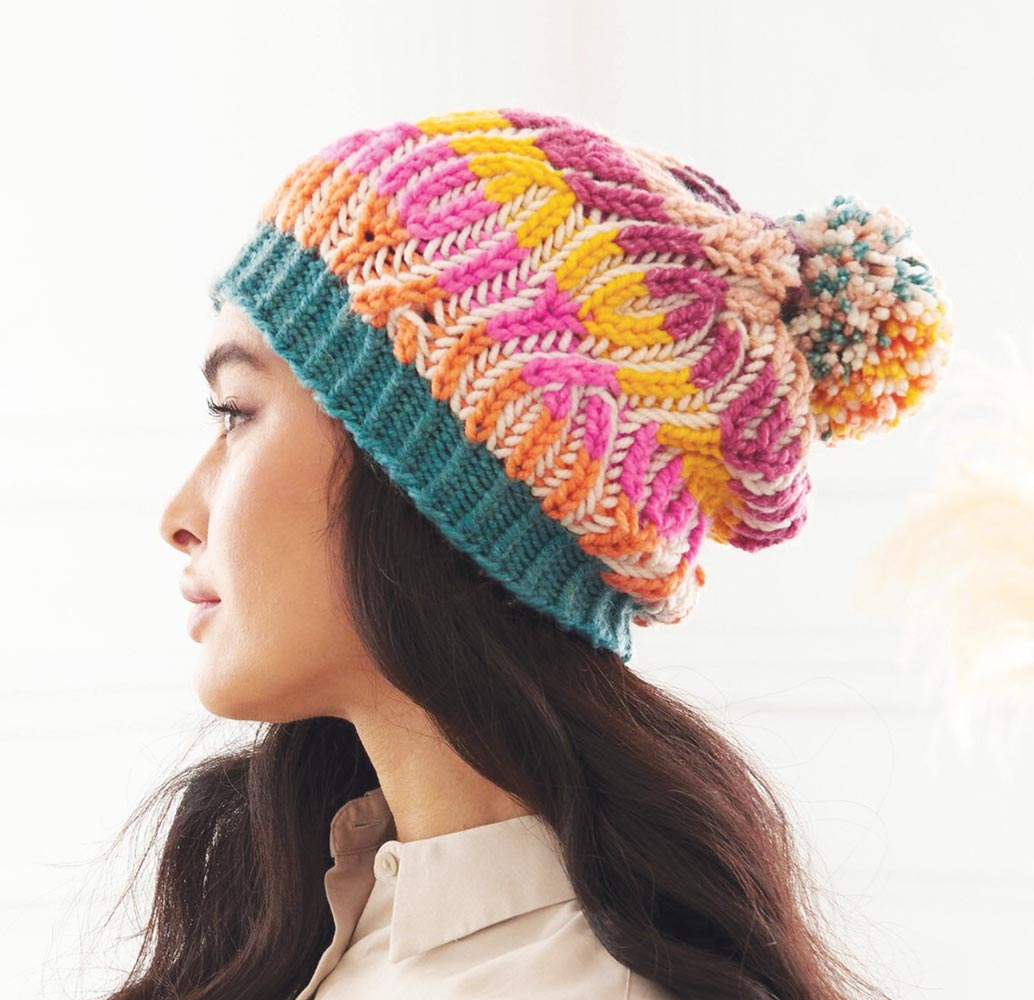 Free Brioche Cables Knit Hat Pattern