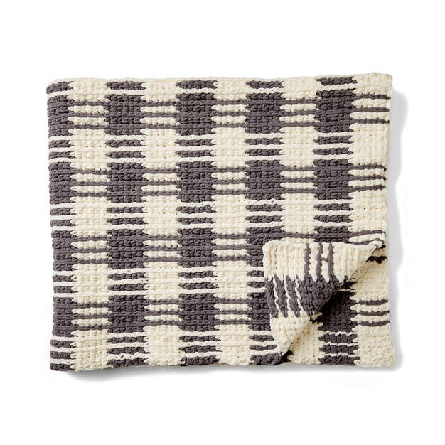 Free Crochet Gingham Plaid Blanket Pattern