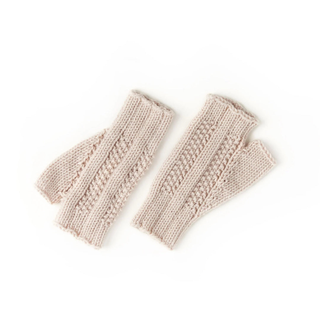 Free Seeded Columns Fingerless Mittens Knit Pattern