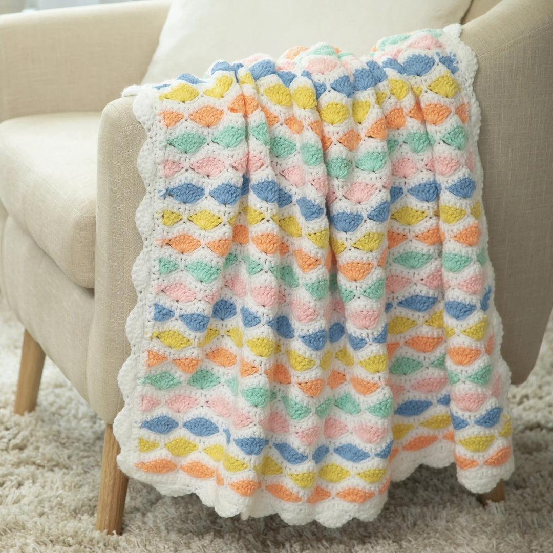 Free Colorful Shells Crochet Blanket Pattern