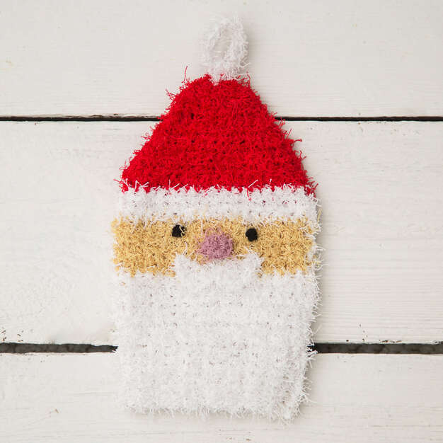 Free Santa Scrubby Mitt Crochet Pattern