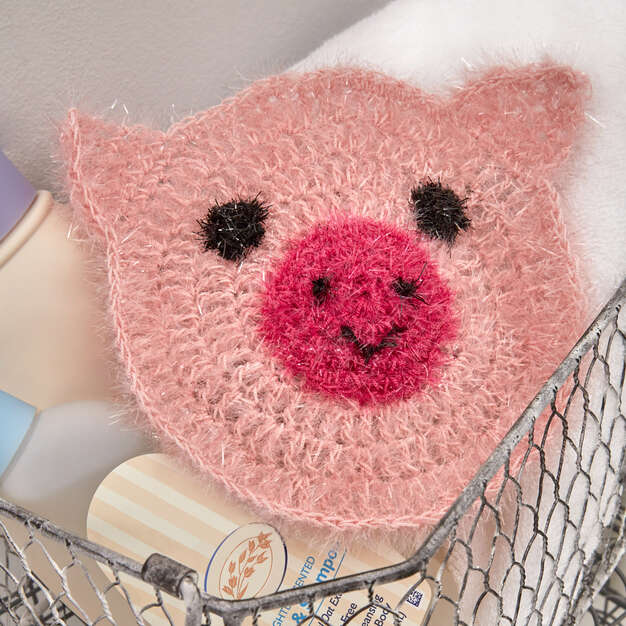 Free Sparkle Pig Crochet Mitt Pattern