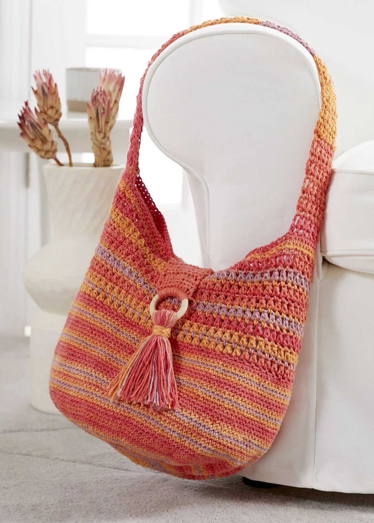Free Boho Cotton Hobo Bag Pattern Mary Maxim