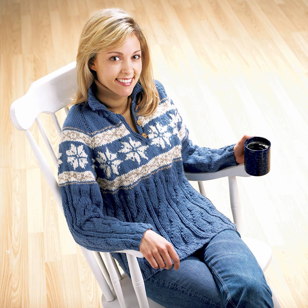 Snowflake Placket Pattern – Mary Maxim