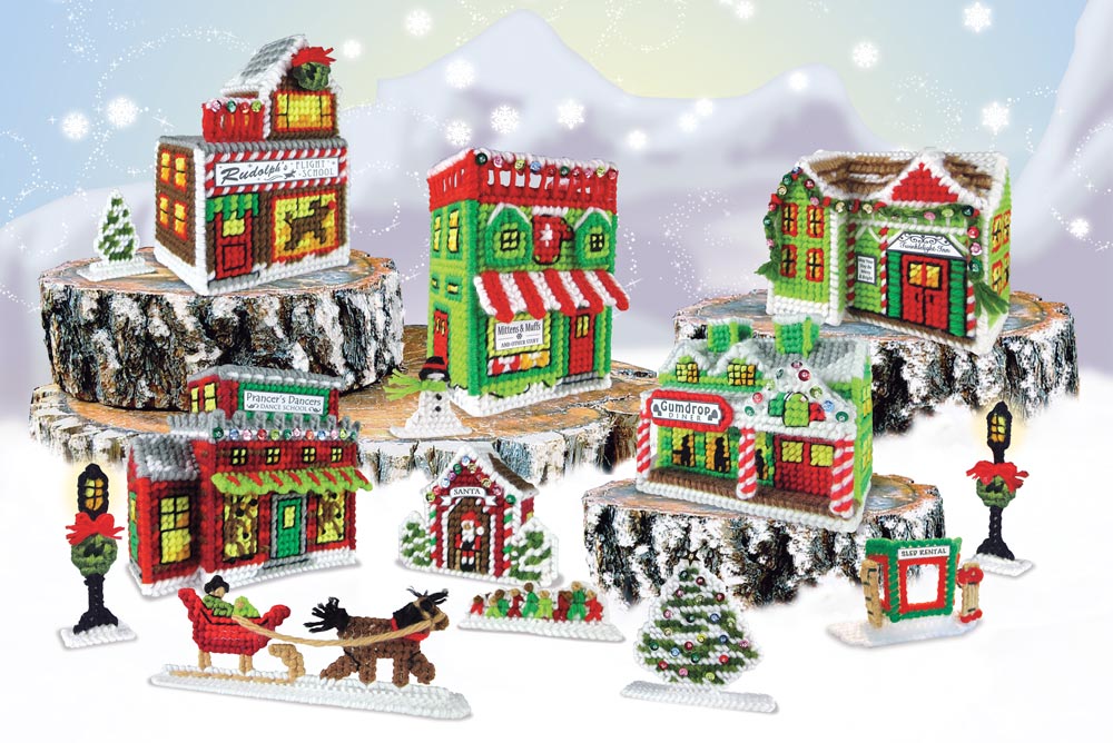 Christmas Village Plastic Canvas Kit