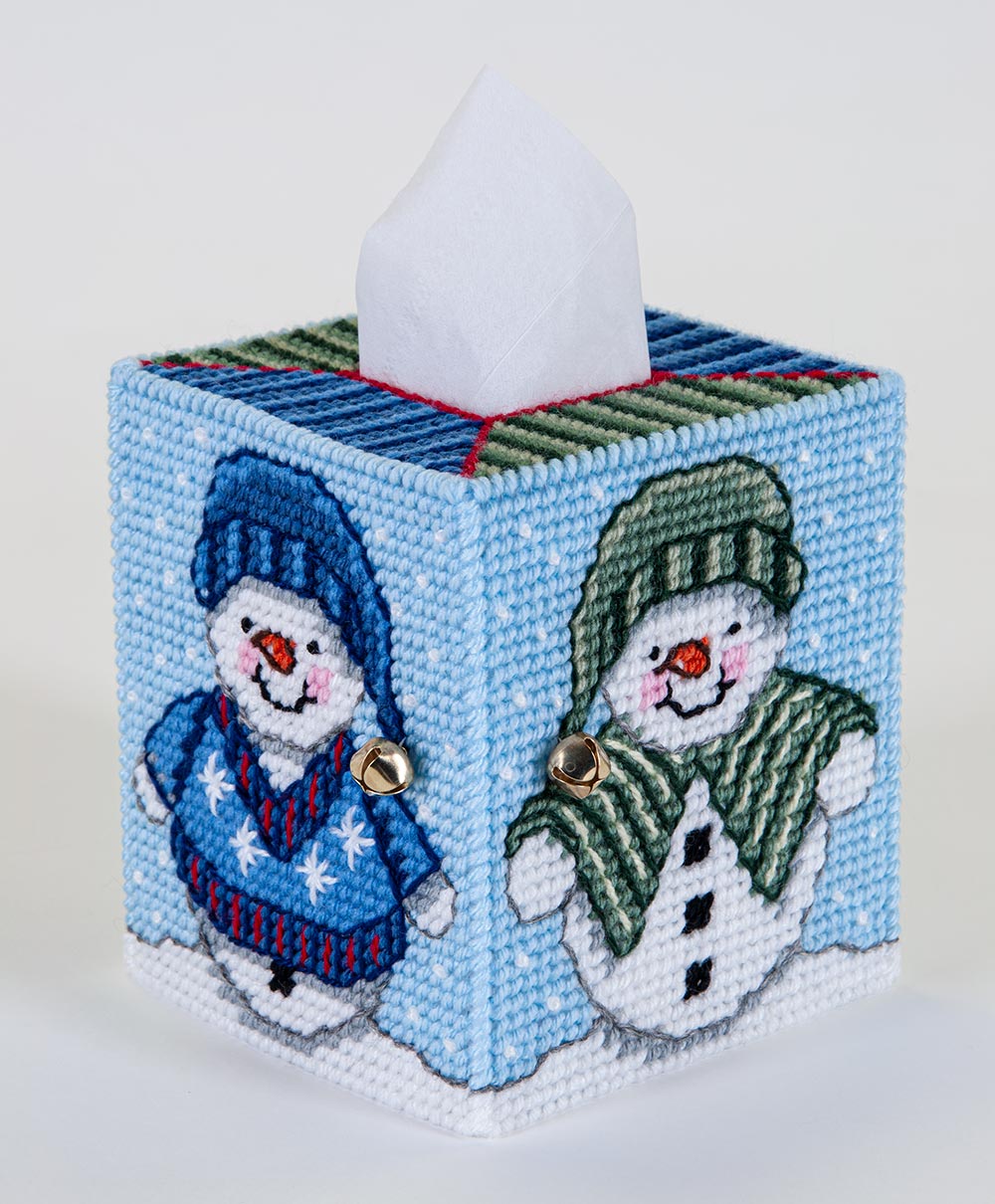 Snow People Tissue Box Cover Plastic Canvas Kit – Mary Maxim