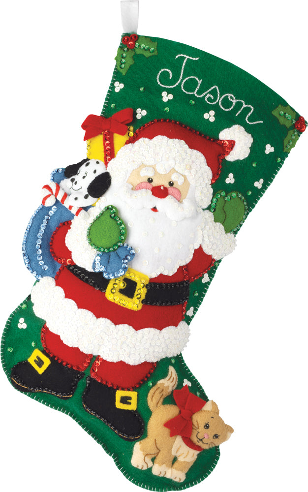 Santa's Furry Friends Felt Stocking Kit