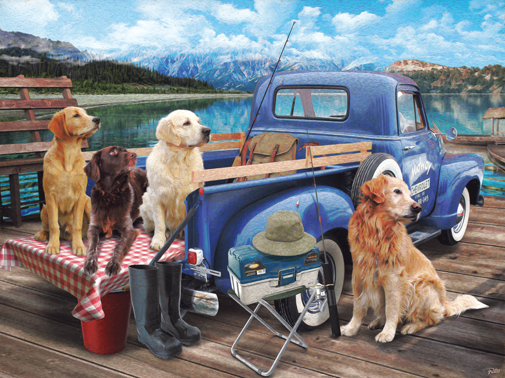 Dogs Gone Fishing Jigsaw Puzzle