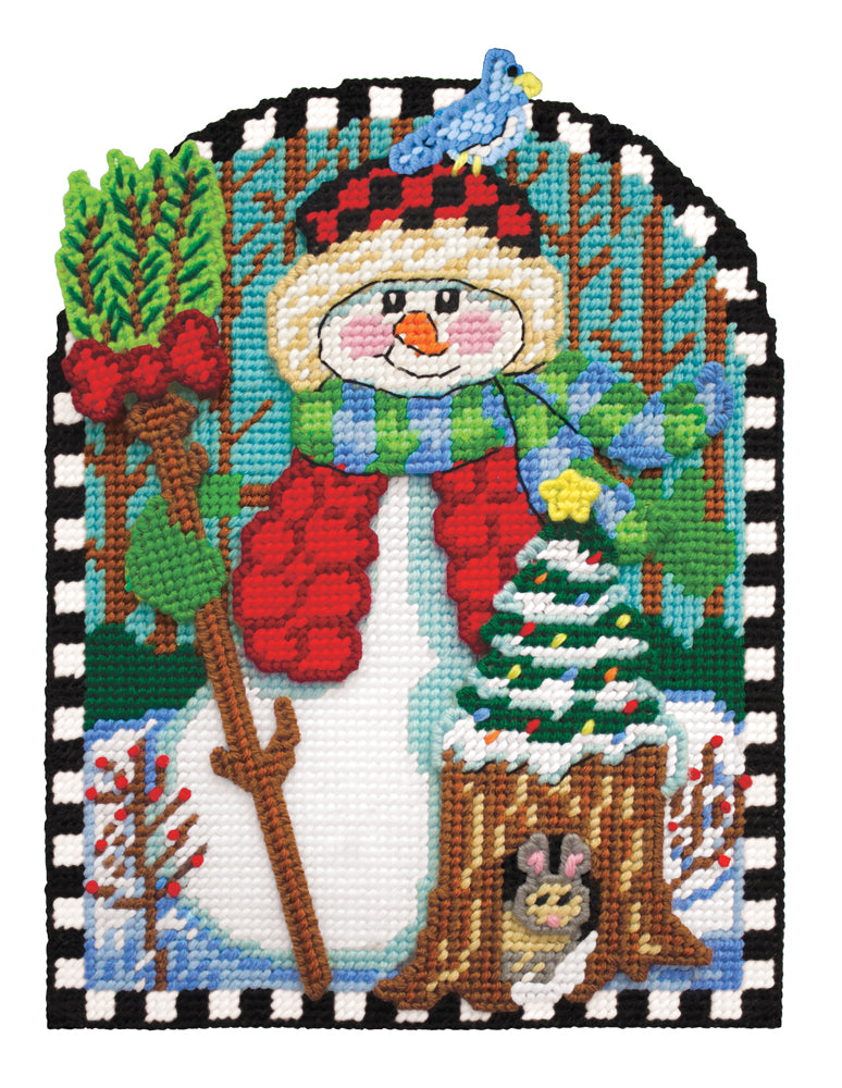 Woodland Snowman Plastic Canvas Kit
