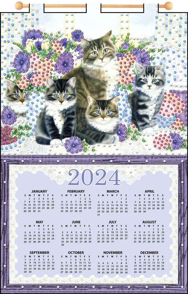 Grey Cats 2024 Felt Calendar
