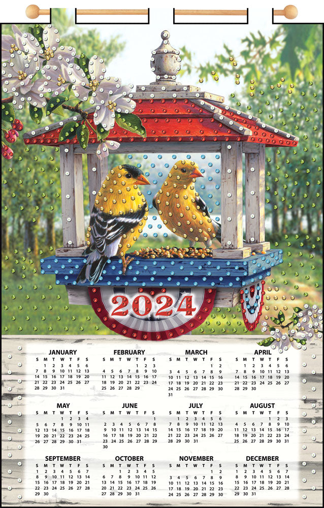 Patriotic Birdhouse 2024 Felt Calendar