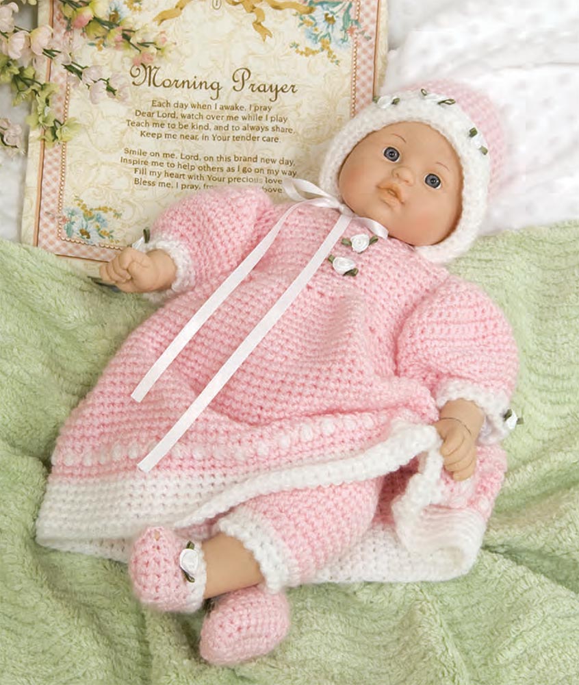 Crochet Baby Rosebud Doll Outfit Pattern