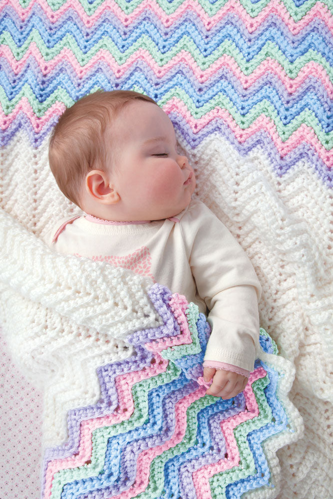 Ripples in Rainbow Baby Blanket Mary Maxim
