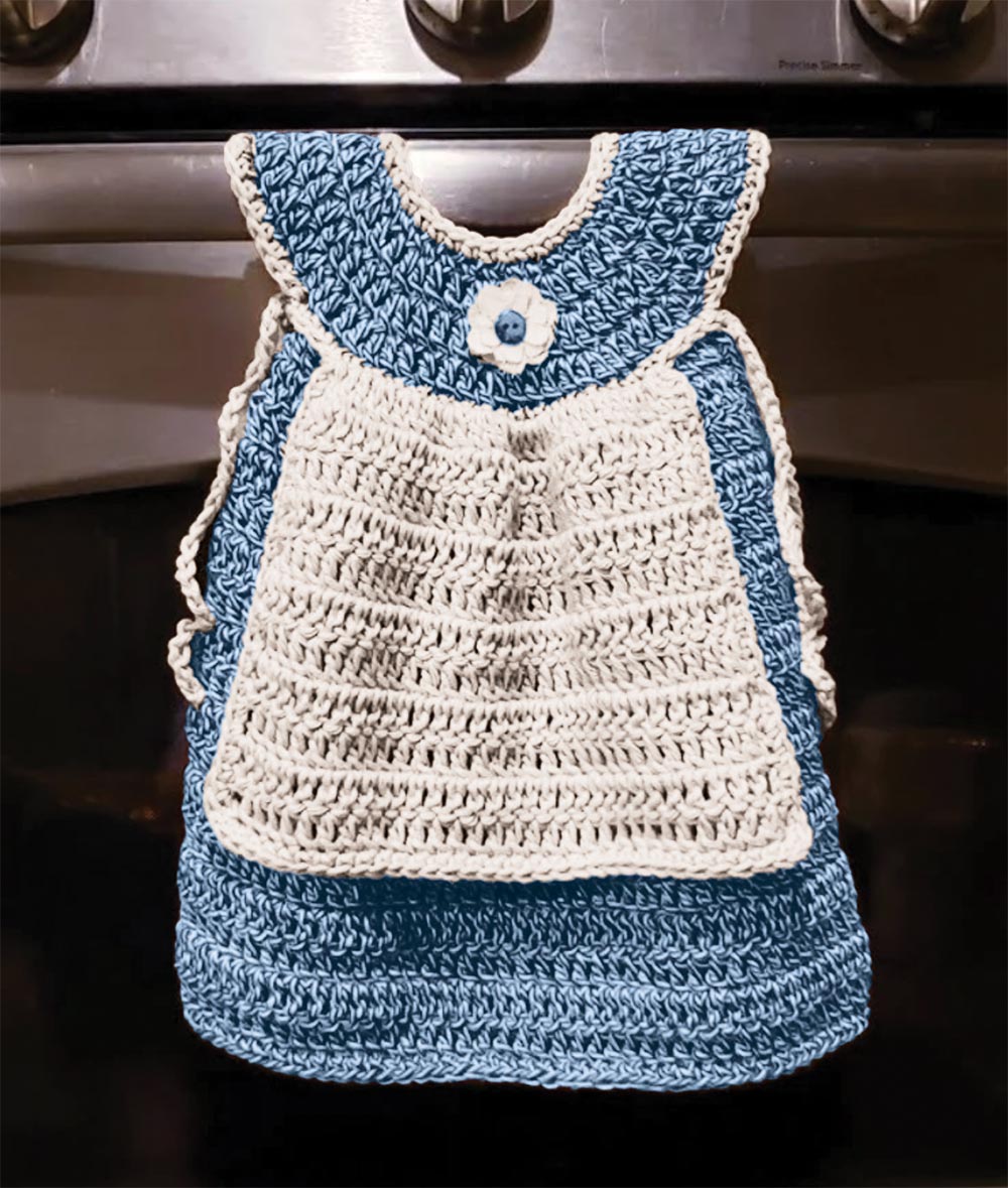crochet dishcloth dresses Leisure Arts Dishcloth Dresses With Apron Knit ePattern