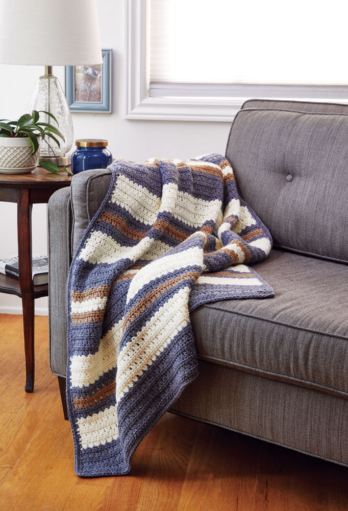Crocheted Stripes Throw Pattern
