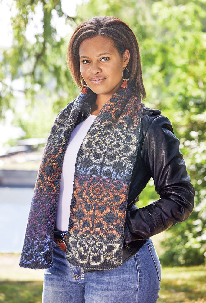 Double Knit Floral Scarf Pattern